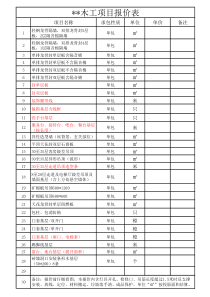 项目报价表