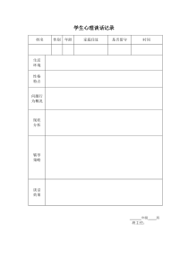 学生心理谈话记录