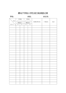 小学生视力检测登记表