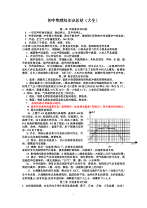 初中物理知识点总结(大全)