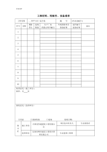 工程材料、构配件、设备清单