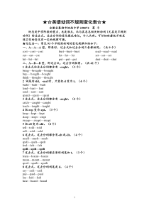 英语动词不规则变化表