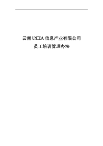 云南UNIDA信息产业有限公司员工培训管理办法