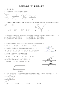 人教版七年级数学下册期中复习题