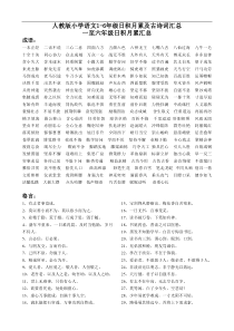 人教版小学语文1-6年级日积月累及古诗词汇总