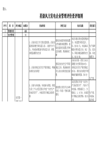 星级风力发电企业管理评价查评细则(各部门任务分解)