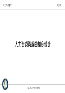 人力资源管理的制度设计(人民大学---许玉林)