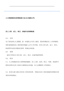 人力资源规范化管理制度大全(XX集团公司)-员工入职、试工、转正、辞退作业管理制度（DOC 136页