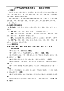 2014年古代诗歌鉴赏复习——表达技巧教案