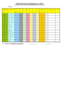 电缆及断路器选型计算书