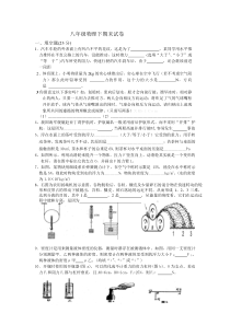 八年级物理下期末试卷