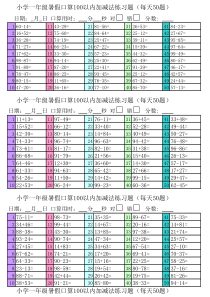 100以内加减法练习题