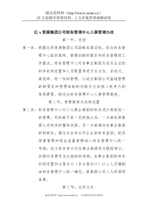 亿利集团财务管理中心人事管理办法--管理框架及机构设置(doc 5页)