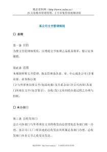 某公司文书管理规则