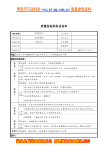 某公司质量管理部质量检验职务说明书