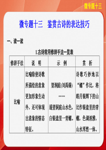 2014届高考语文二轮复习【微专题13】鉴赏古诗的表达技巧ppt课件