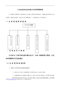 仓库管理制度框架