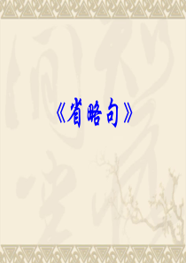 2010年高考英语语法专题复习课件-省略句