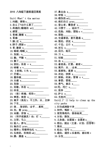 2014人教版八下英语单词默写汉译英