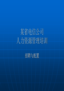 某省电信公司人力资源管理培训(1)