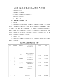 2012级会计电算化专业A人才培养方案