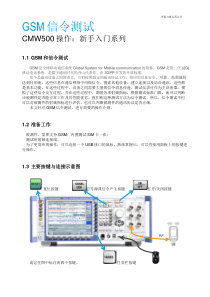 CMW500操作快速入门GSM信令测试