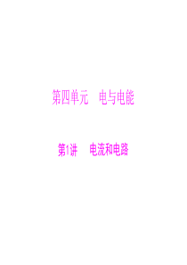 广东省2013年中考物理二轮专题复习课件：电流和电路