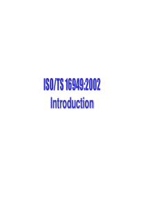 ISO,TS 16949 2002  Introduction