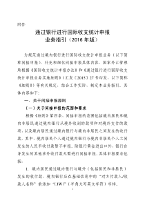 通过银行进行国际收支统计申报业务指引(2016年版)