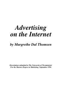 Advertising on the Internet