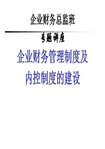 企业财务管理制度及内控制度的建设(72p)