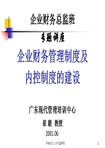 企业财务管理制度及内控制度的建设(崔毅)