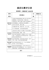 42演讲比赛评分表模板