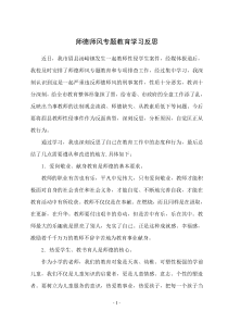 师德师风专题教育学习反思