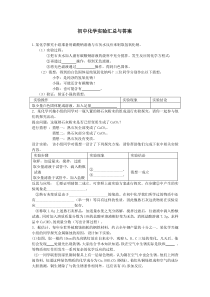 初中化学实验大全及答案