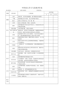 中班幼儿学习与发展评价表(主题二)