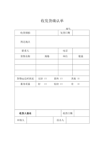 收发货确认单