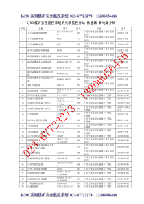 KJ90监控系统关联分站传感器及断电器介绍