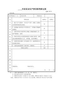 安全生产考核记录表