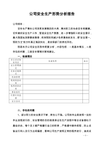 公司6月份安全生产形势分析报告