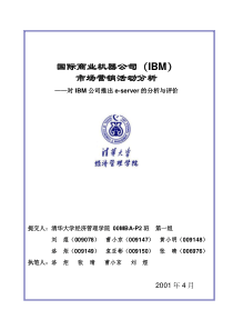 清华大学管理学院--对IBM公司推出e-server的分析与评价