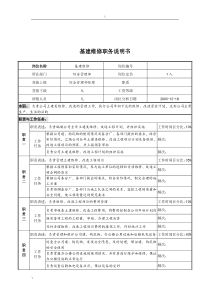 湖北新丰化纤公司综合管理部基建维修职务说明书