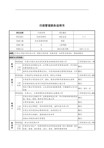 湖北新丰化纤公司综合管理部行政管理职务说明书