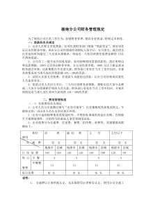 湖南分公司财务管理规定