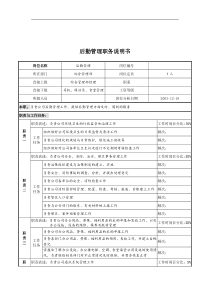 湖北新丰化纤公司综合管理部后勤管理职务说明书