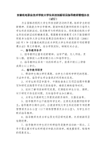 大学生科技创新项目指导教师管理办法(试行)