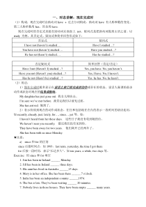 初中英语语法现在完成时练习题及答案