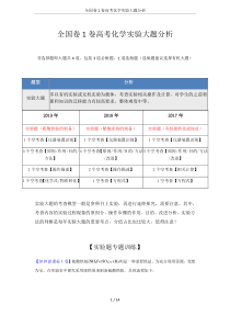 全国卷1卷高考化学实验大题分析