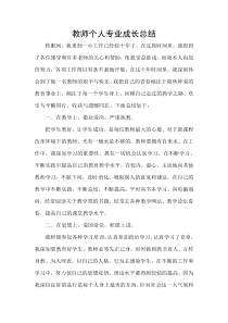 教师个人专业成长总结