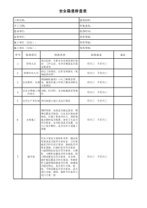 安全隐患排查表